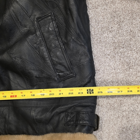 Vilanto Authentic Leather Bomber Jacket Faux Shearling Lined Men’s Large - Picture 9 of 10
